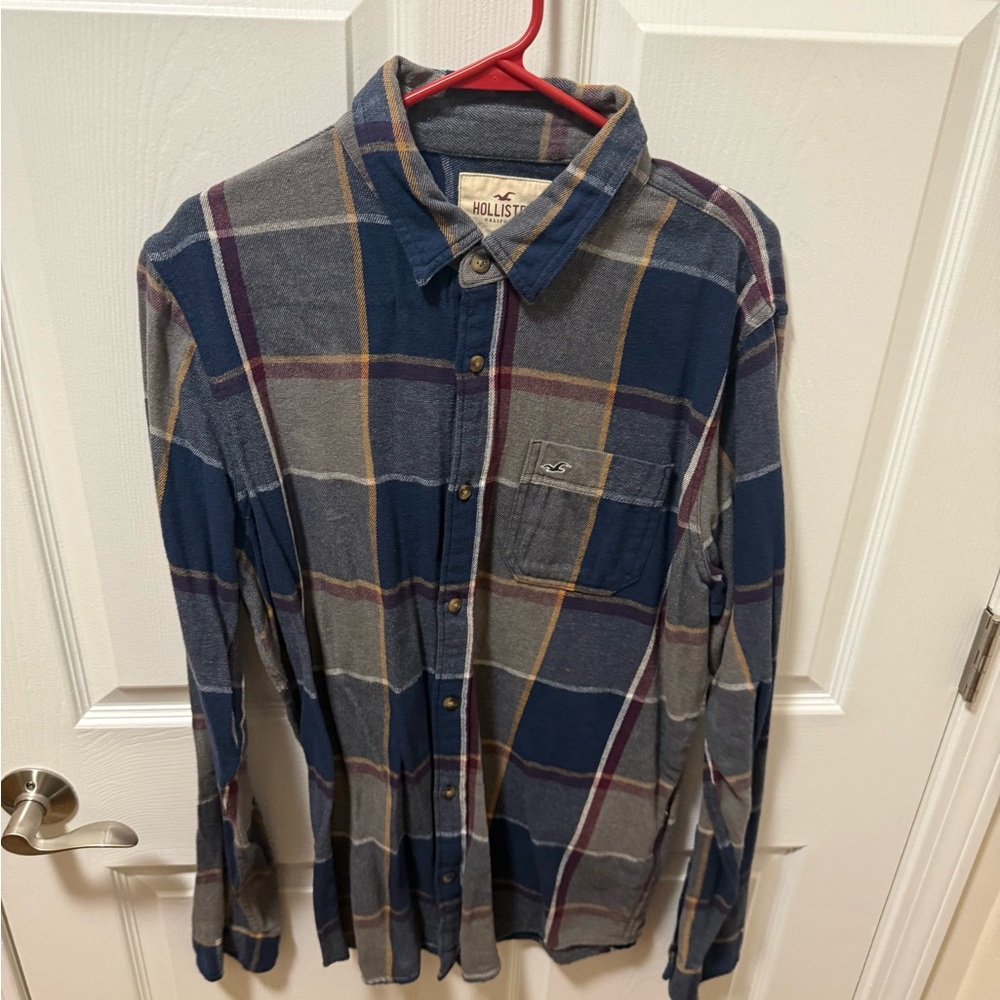 Hollister Men's Multicolor Plaid Button-Down Shirt